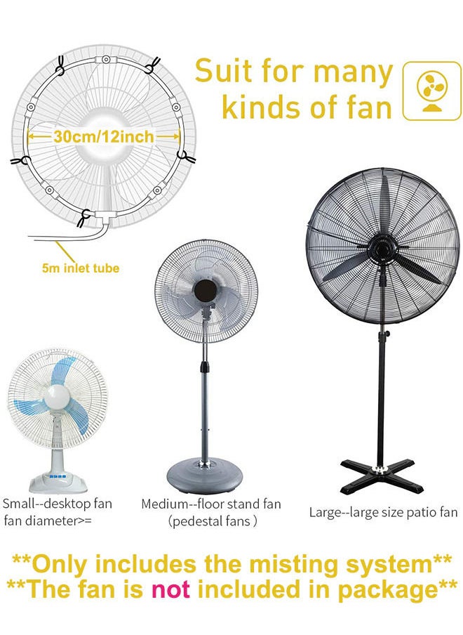 30cm 12inch Fan Misting Kit Outdoor Misting Cooling System with 5m Misting Line 5pcs Brass Mist Nozzles and Metal Adapter for Patio Garden Lawn Greenhouse Breeze BBQ Party - pzsku/ZE3AF643E65684238769BZ/45/_/1689909685/37801862-6c42-429a-a66b-0a66317202de