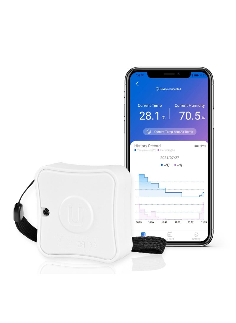 HoldPeak - Magnetic Thermometer Indoor, HOLDPEAK 930A Smart Humidity Temperature Sensor with APP Function, Thermometer Hygrometer Remote Monitor 24/7 Data Record with Alarm, 262ft Range White - Image 1