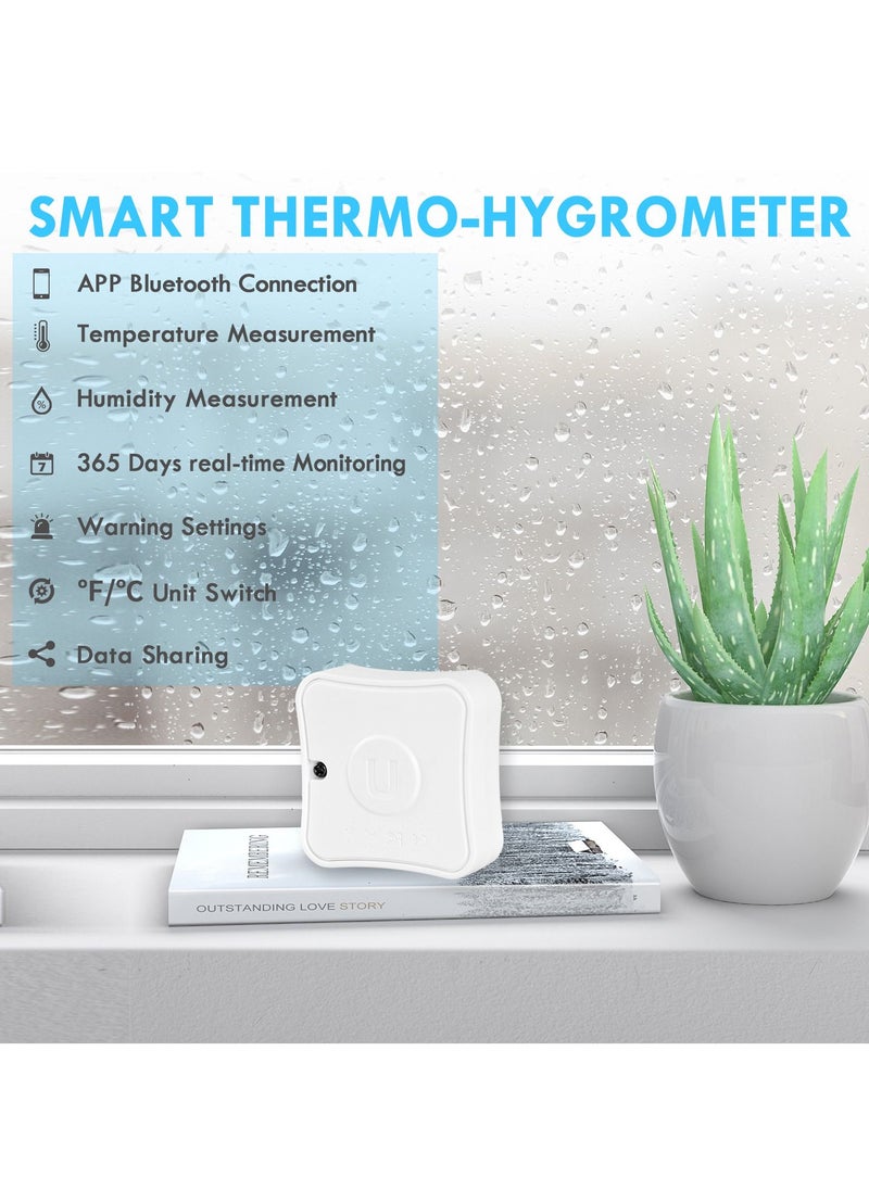 HoldPeak - Magnetic Thermometer Indoor, HOLDPEAK 930A Smart Humidity Temperature Sensor with APP Function, Thermometer Hygrometer Remote Monitor 24/7 Data Record with Alarm, 262ft Range White - Image 1