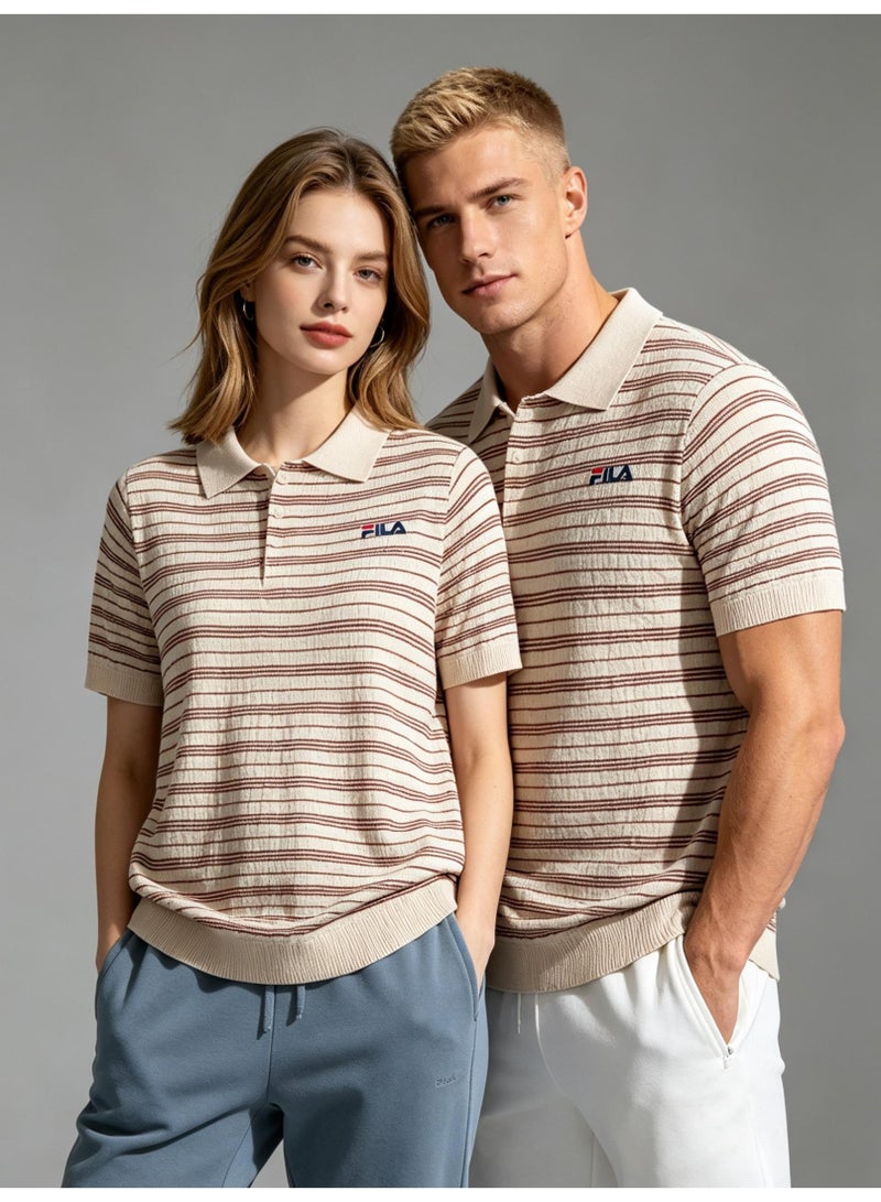 فيلا FILA striped Polo shirt for men and women - Image 4