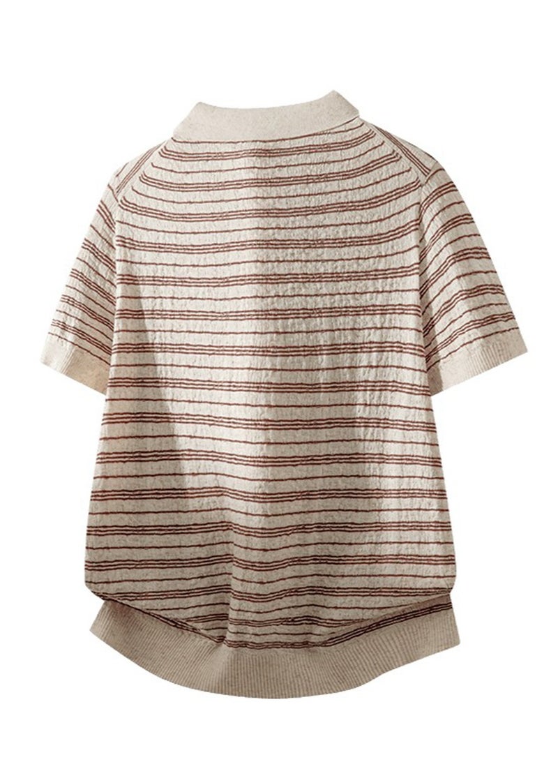فيلا FILA striped Polo shirt for men and women - Image 5