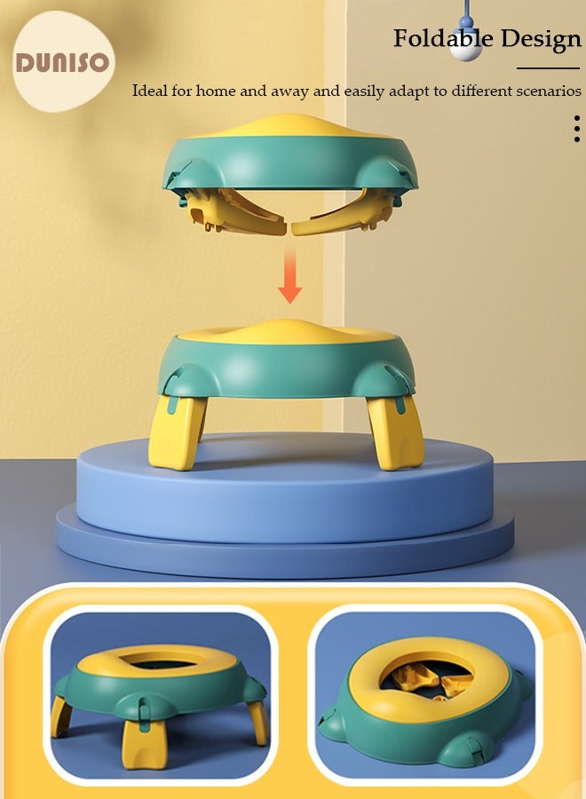 DUNISO Folding Potty Training Toilet for Kids, Foldable Portable Car Potty with Storage Bags, Travel Potty Chair for Children's, Reusable Potty Toddler for Travel Camping Park Indoor Outdoor - Image 2