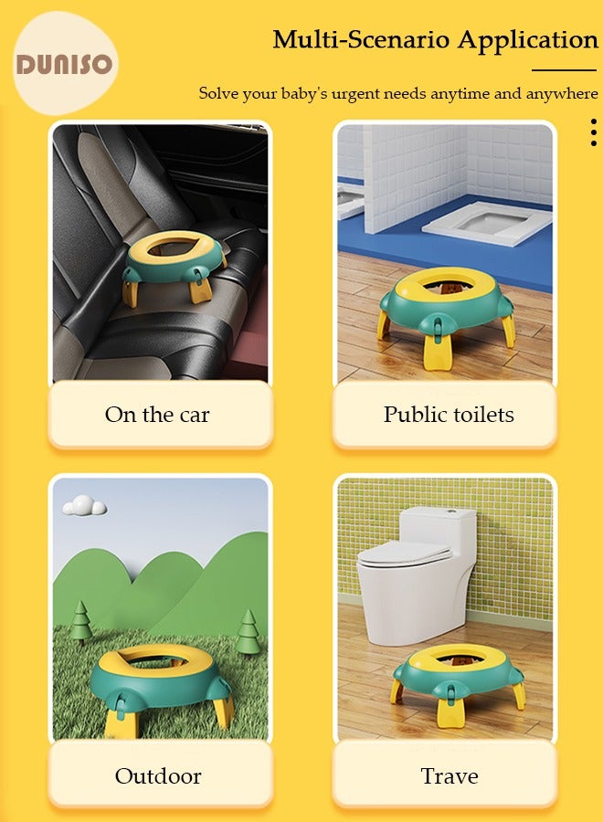 DUNISO Folding Potty Training Toilet for Kids, Foldable Portable Car Potty with Storage Bags, Travel Potty Chair for Children's, Reusable Potty Toddler for Travel Camping Park Indoor Outdoor - Image 3
