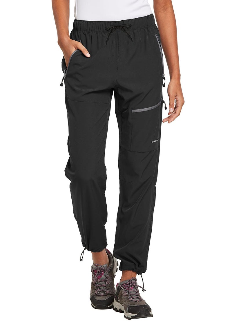 baleaf Women's Hiking Pants Quick Dry Water Resistant Lightweight Joggers Pant for All Seasons Elastic Waist Black Size XXL - Image 1
