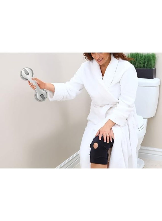 Pack of 2 Bathroom Suction Support Rails, 30 cm Grab Bars for Shower, Bathtub and Toilet, Easy Install Wall Grip Handles for Daily Mobility Assistance - Image 4