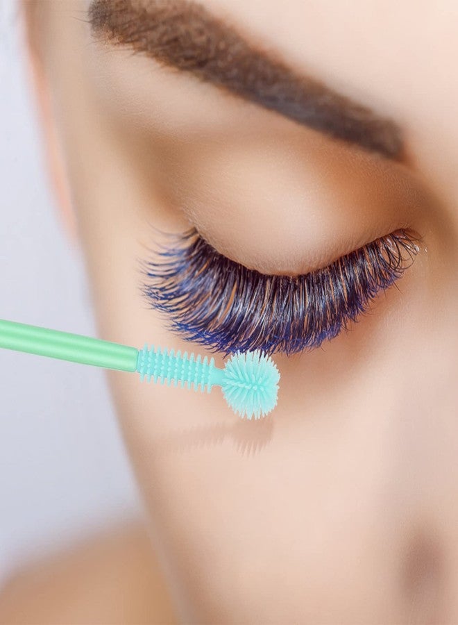 G2PLUS 50PCS Silicone Eyelash Brushes, Green Disposable Mascara Wands, Adjustable Ball- Shape Eyelash Spoolies, Eyebrow Brushes for Eyelash Extension and Makeup - Image 4