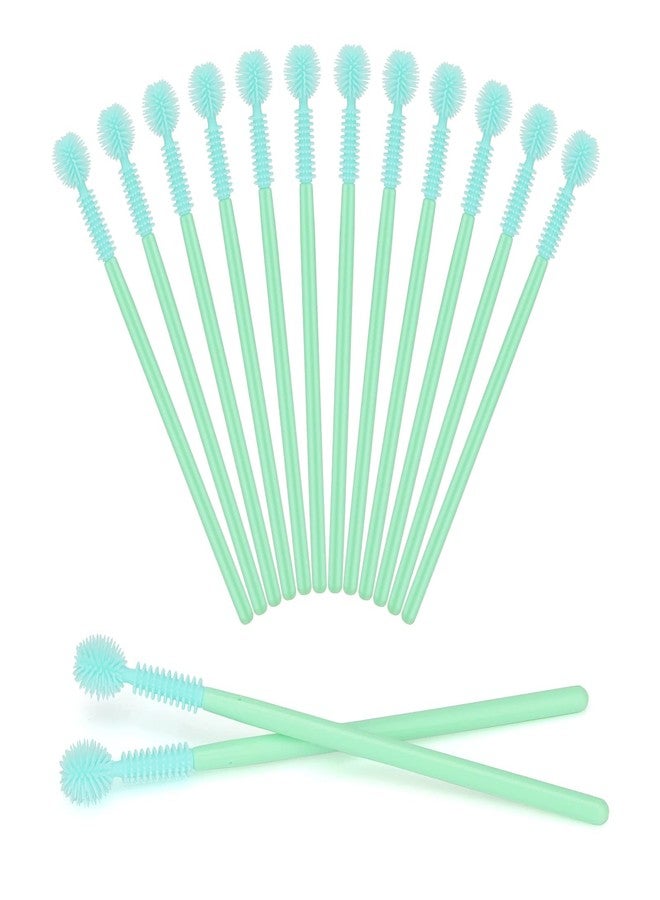 G2PLUS 50PCS Silicone Eyelash Brushes, Green Disposable Mascara Wands, Adjustable Ball- Shape Eyelash Spoolies, Eyebrow Brushes for Eyelash Extension and Makeup - Image 1