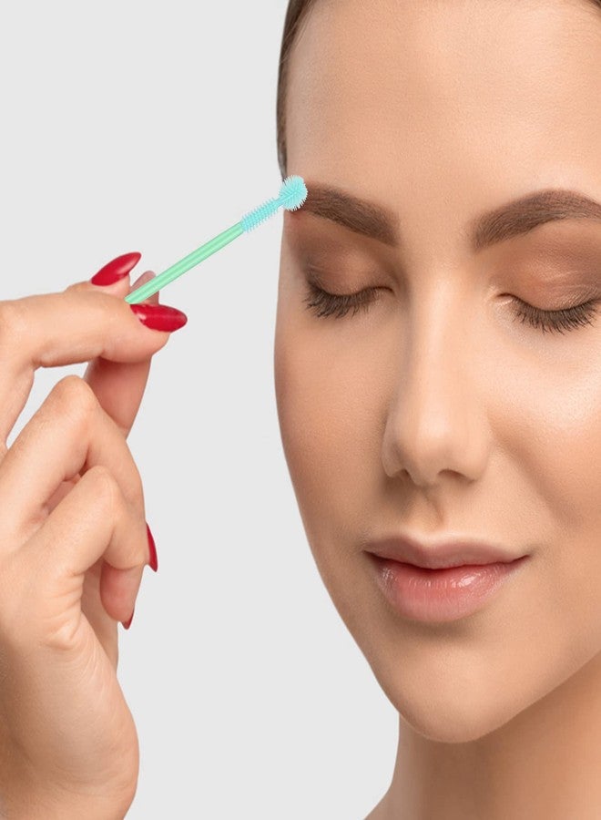 G2PLUS 50PCS Silicone Eyelash Brushes, Green Disposable Mascara Wands, Adjustable Ball- Shape Eyelash Spoolies, Eyebrow Brushes for Eyelash Extension and Makeup - Image 5