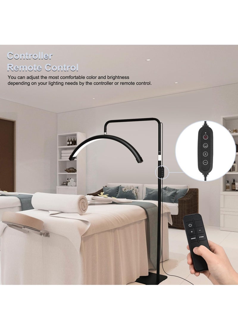 Bukela - Eyelash Lamp - Dimmable LED Floor Lamp Lash Light for Eyelash Extensions, Salon SPA, Esthetician - Rotating Half-Moon Head, Shadowless Lighting, Adjustable Brightnes - Image 1