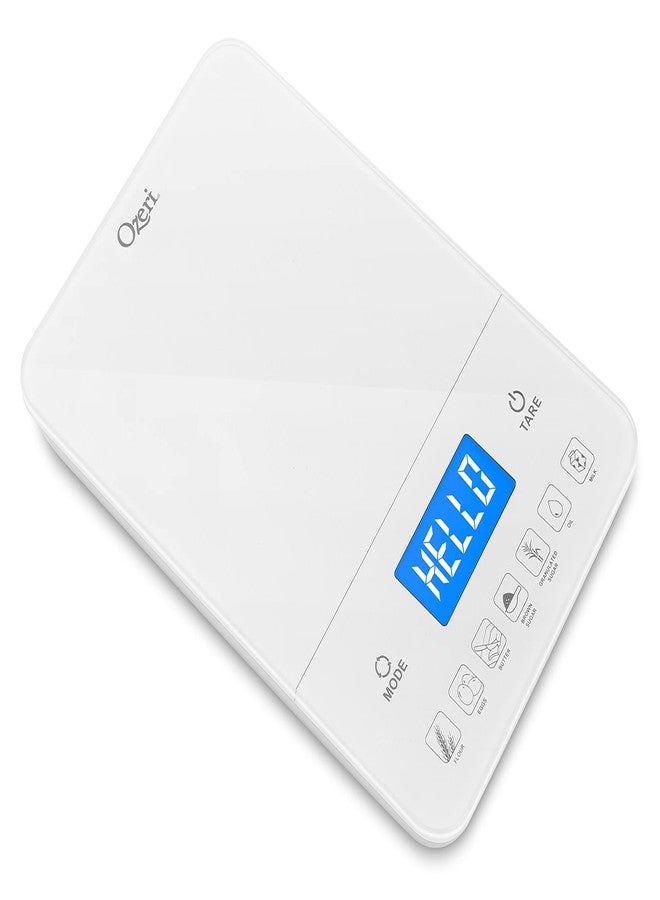 Ozeri Touch III 22 lbs (10 kg) Baker's Kitchen Scale with Calorie Counter, in Tempered Glass - Image 1