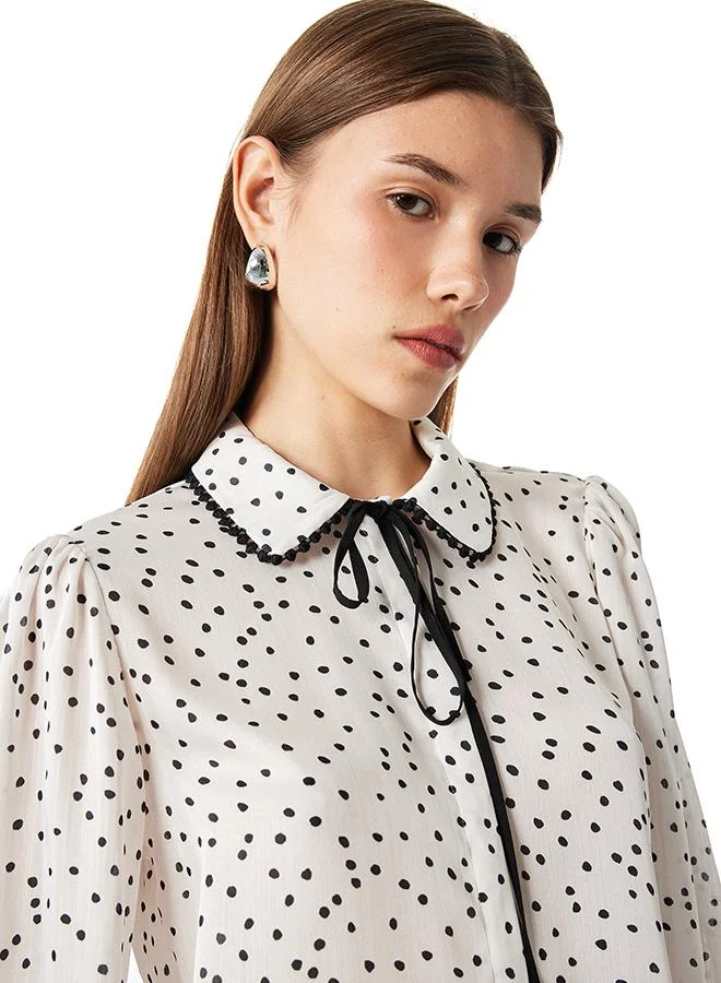 Koton  Polka Dot Satin Shirt for Women | Best Price UAE