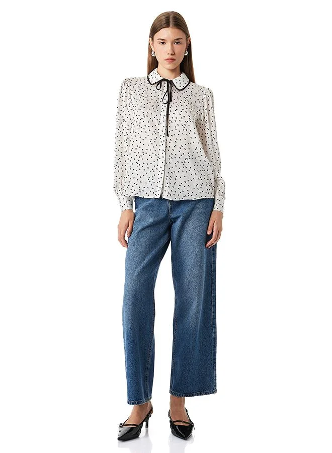 Polka Dot Satin Shirt