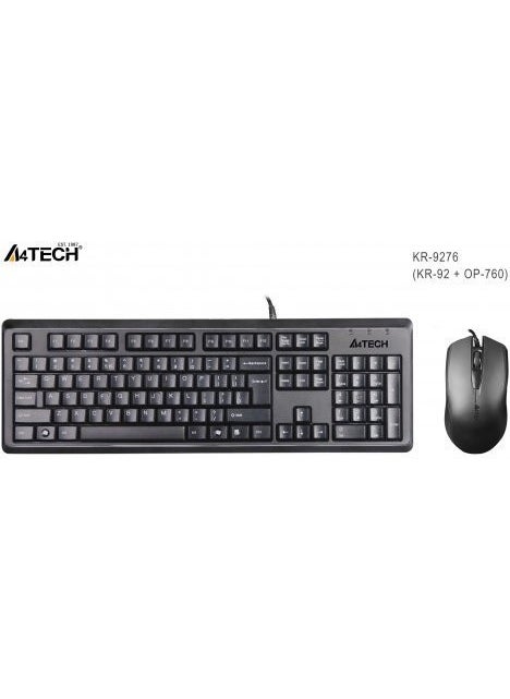 A4TECH A4 Tech KR-9276 Wired Standard Keyboard Mouse Set  - Image 1