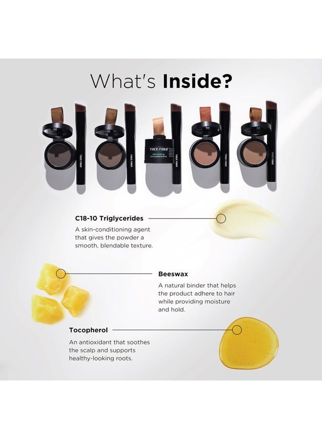 Thick Fiber Root Touch Up Powder, Root Cover Up Hairline Powder for Thin Hair - Water & Sweat Resistant Hair Loss Concealer Set with Hair Powder for Thinning Hair, Includes Brush (Medium Golden Brown) - Image 5