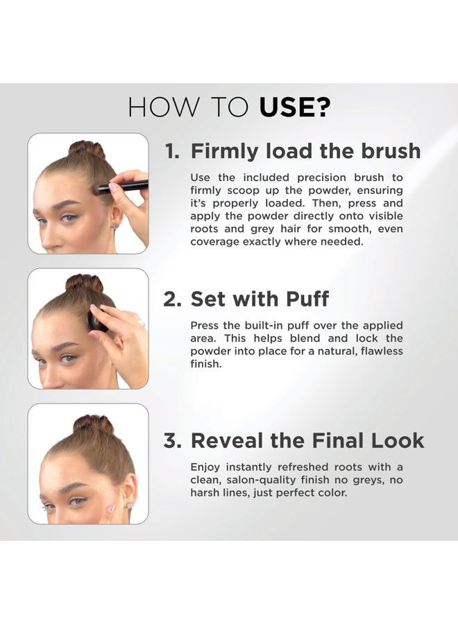 Thick Fiber Root Touch Up Powder, Root Cover Up Hairline Powder for Thin Hair - Water & Sweat Resistant Hair Loss Concealer Set with Hair Powder for Thinning Hair, Includes Brush (Medium Golden Brown) - Image 3