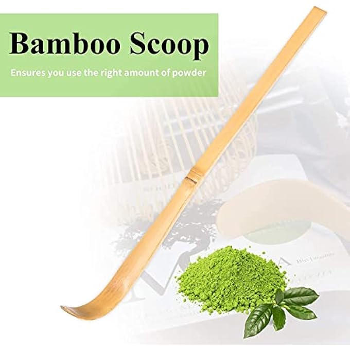 كاست ويف طقم حفل الشاي الياباني التقليدي، طقم شاي ماتشا، خلاط ماتشا فاخر وملعقة شاي، مثالي لمحبي الشاي والمبتدئين، 3 قطع، أبيض - Image 4