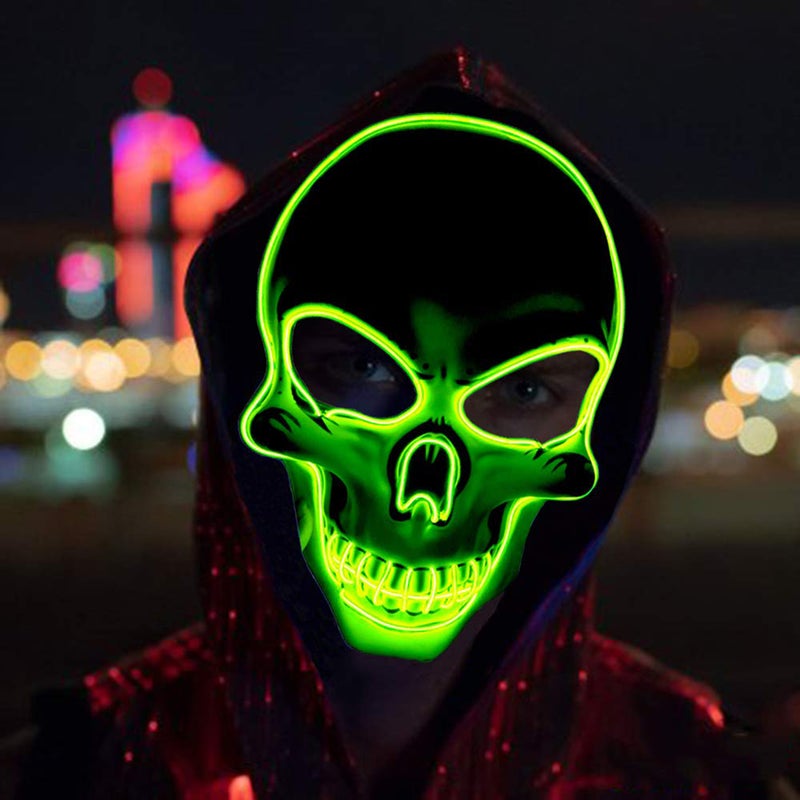 قناع حفلة الهالوين LED قناع مرعب ومومئز بخطوط EL قناع التمثيل الكامي بلاي قناعات ملابس الحفلات وإمداداتها متعدد الألوان للاختيار - Image 4