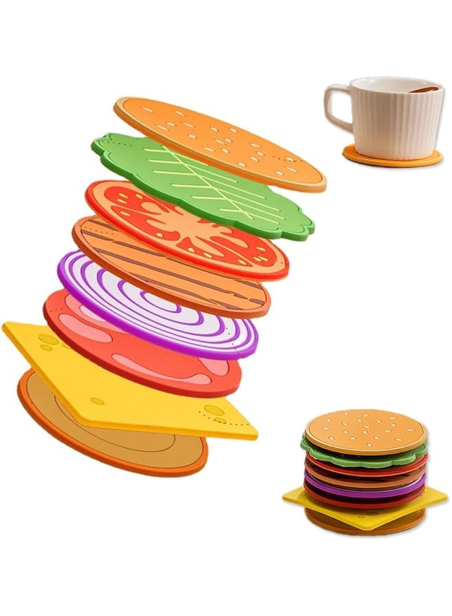 إيروريكس مجموعة من 8 قطع من قواعد الأكواب للمشروبات، قواعد أكواب سميكة من مادة البولي فينيل كلوريد لتزيين المنزل والمطبخ، حصيرة أكواب مقاومة للماء والزيت، قواعد أكواب لحماية الطاولة مناسبة لأكواب مختلفة - Image 1