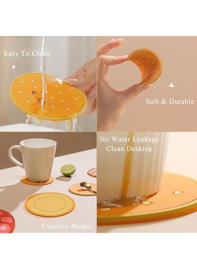 إيروريكس مجموعة من 8 قطع من قواعد الأكواب للمشروبات، قواعد أكواب سميكة من مادة البولي فينيل كلوريد لتزيين المنزل والمطبخ، حصيرة أكواب مقاومة للماء والزيت، قواعد أكواب لحماية الطاولة مناسبة لأكواب مختلفة - Image 2