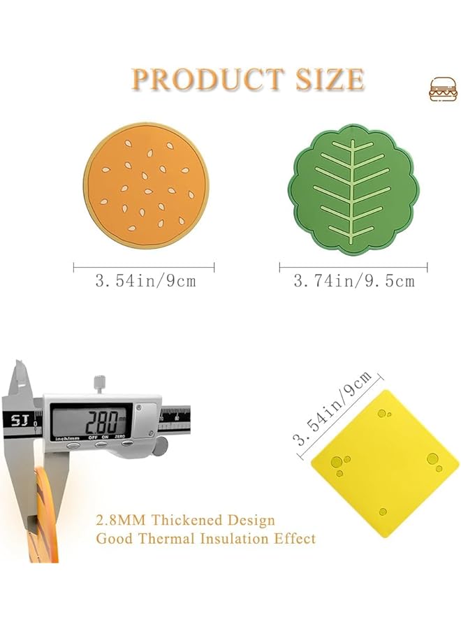 إيروريكس مجموعة من 8 قطع من قواعد الأكواب للمشروبات، قواعد أكواب سميكة من مادة البولي فينيل كلوريد لتزيين المنزل والمطبخ، حصيرة أكواب مقاومة للماء والزيت، قواعد أكواب لحماية الطاولة مناسبة لأكواب مختلفة - Image 5