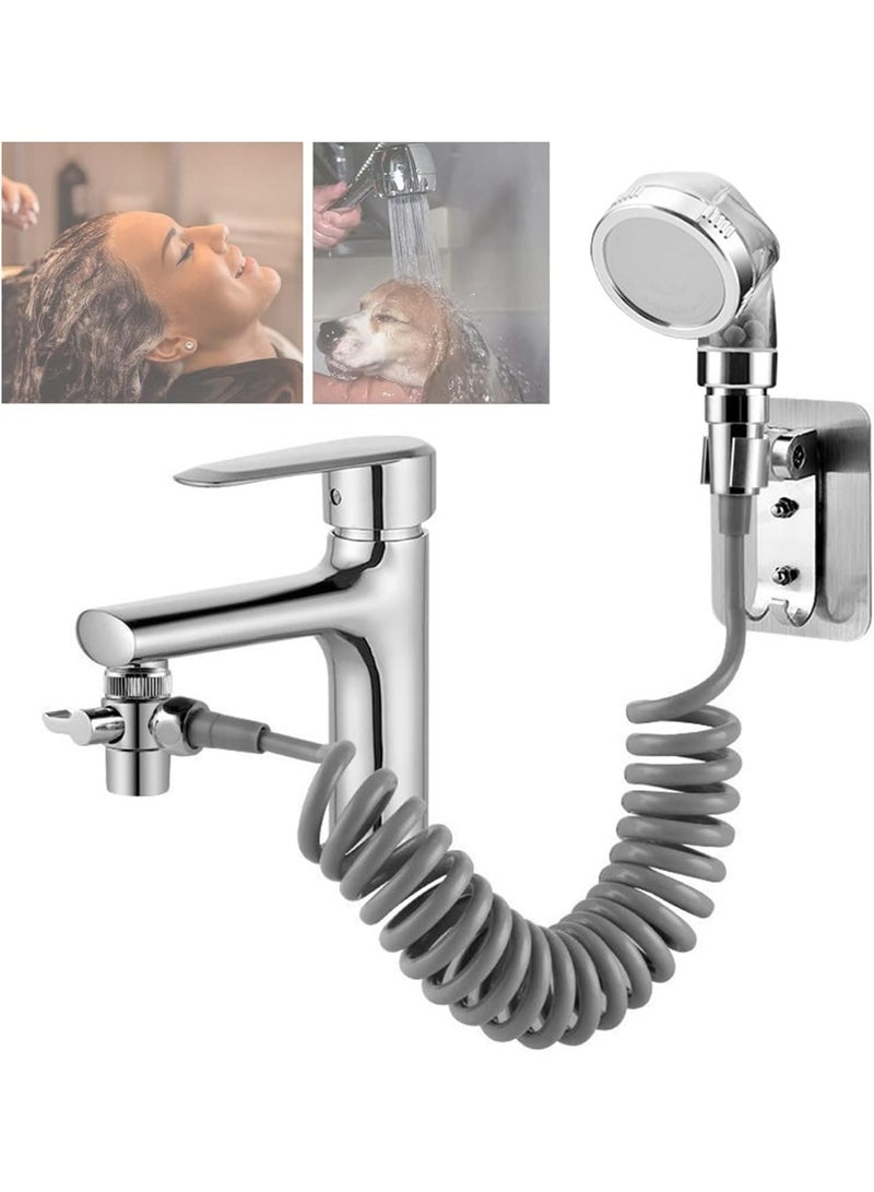 يلا جوي مجموعة رشاشات الصنبور، حوض الاستحمام، الحمام - المرافق - حوض الاستحمام - فوهة قابلة للتركيب على رأس الدش، مهوية دوارة مع خرطوم قابل للسحب بطول 10 أقدام، لا حاجة للحفر - Image 1