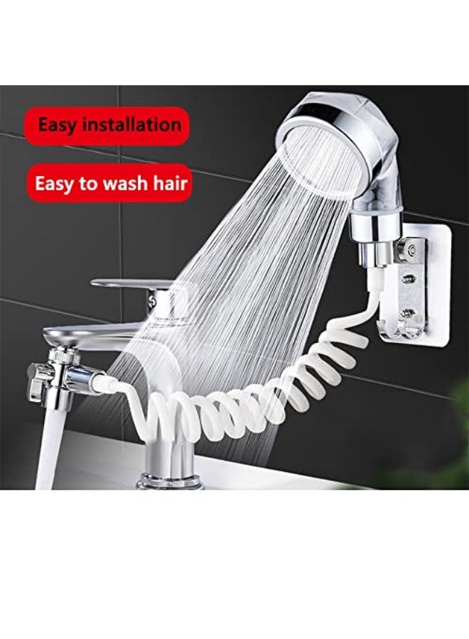 يلا جوي مجموعة رشاشات الصنبور، حوض الاستحمام، الحمام - المرافق - حوض الاستحمام - فوهة قابلة للتركيب على رأس الدش، مهوية دوارة مع خرطوم قابل للسحب بطول 10 أقدام، لا حاجة للحفر - Image 2