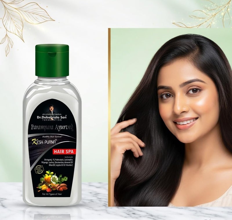 Parampara Ayurved Kesh Purna Hair Spa | Ayurvedic Hair Treatment with Bhringaraj, Liquorice & Vitamin E | Deep Conditioning & Nourishing | 300ml - Image 4
