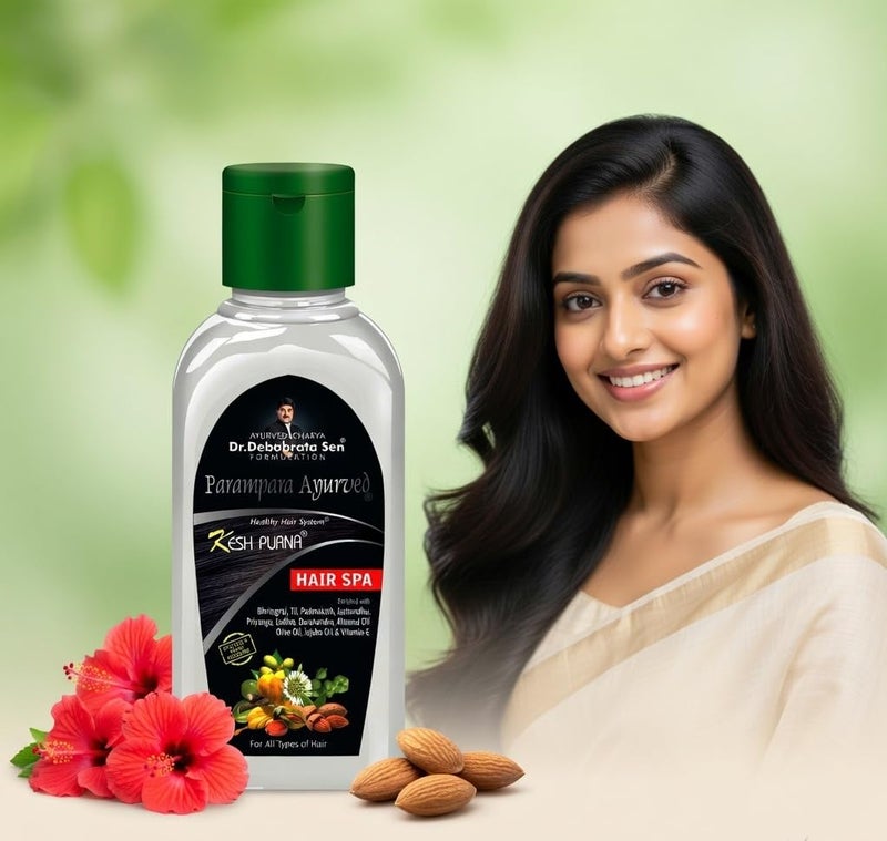 Parampara Ayurved Kesh Purna Hair Spa | Ayurvedic Hair Treatment with Bhringaraj, Liquorice & Vitamin E | Deep Conditioning & Nourishing | 300ml - Image 3