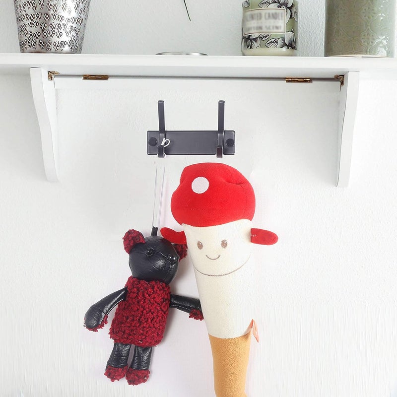 WEBI Coat Rack Wall Mounted,2 Coat Hooks for Hanging Coats,Hook Rack Hook Rail Coat Hanger Wall Coat Rack with Hooks for Clothes,Jacket,Black - Image 4