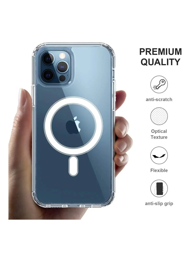 حافظة ايفون  15 برو ماكس شفاف, تدعم الشحن اللاسلكي, مقاوم للخدش والاصفرار، حماية من السقوط - Image 2