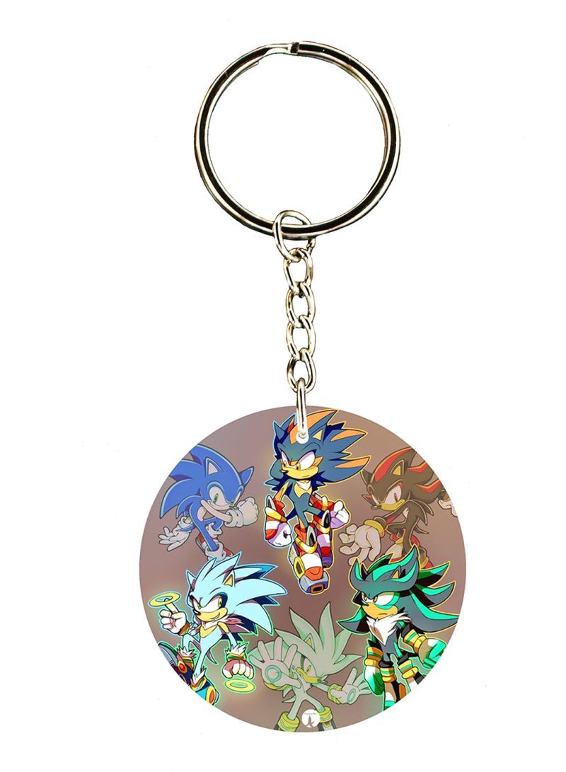 RKN Keychain Of The Video Game Sonic ( 2 Sides)