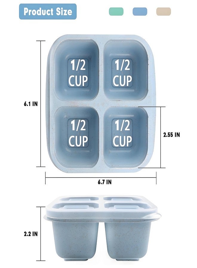Emptycolor 3 Pack 4 Compartment Lunch Snack Containers with Lids, Meal Prep Bento Snack Boxes, BPA Free, Reusable Food Storage Lunchable Containers for People Work Travel - Image 5