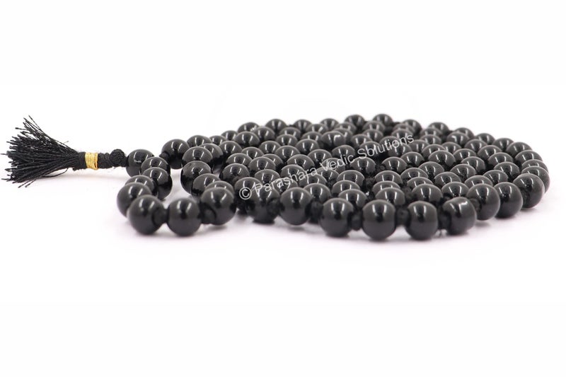ARKAM Certified Black Hakik Mala - Black Agate Beads (Size: 6mm, Length: 30 inches, 108+1 Pieces) - Image 5