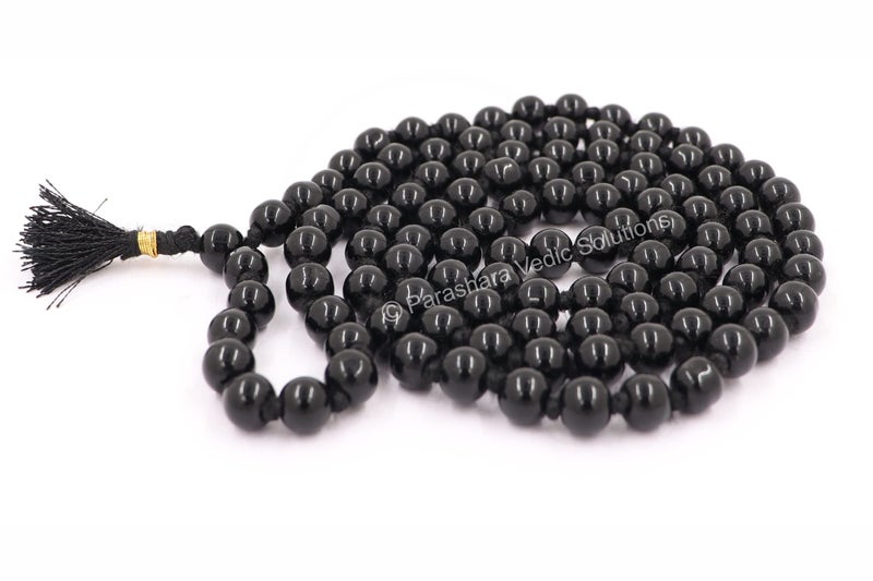 ARKAM Certified Black Hakik Mala - Black Agate Beads (Size: 6mm, Length: 30 inches, 108+1 Pieces) - Image 3