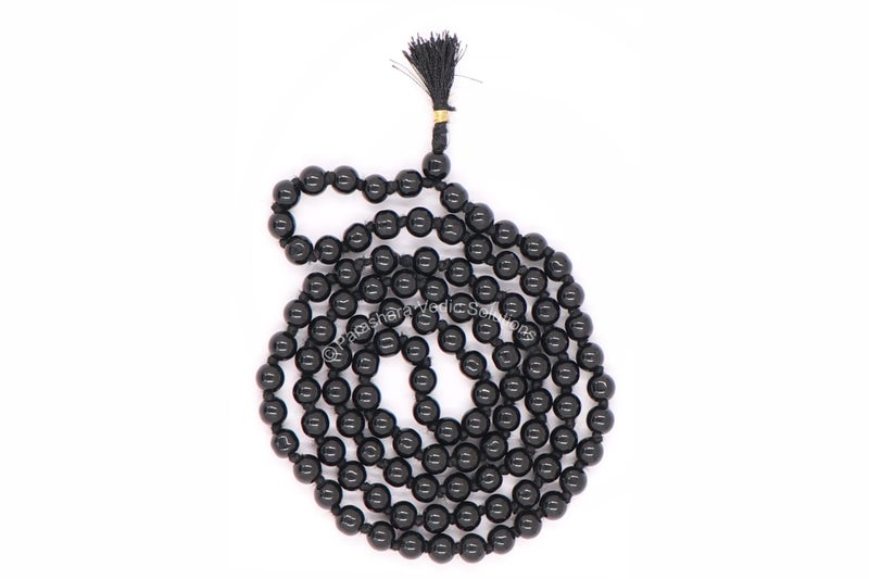 ARKAM Certified Black Hakik Mala - Black Agate Beads (Size: 6mm, Length: 30 inches, 108+1 Pieces) - Image 4
