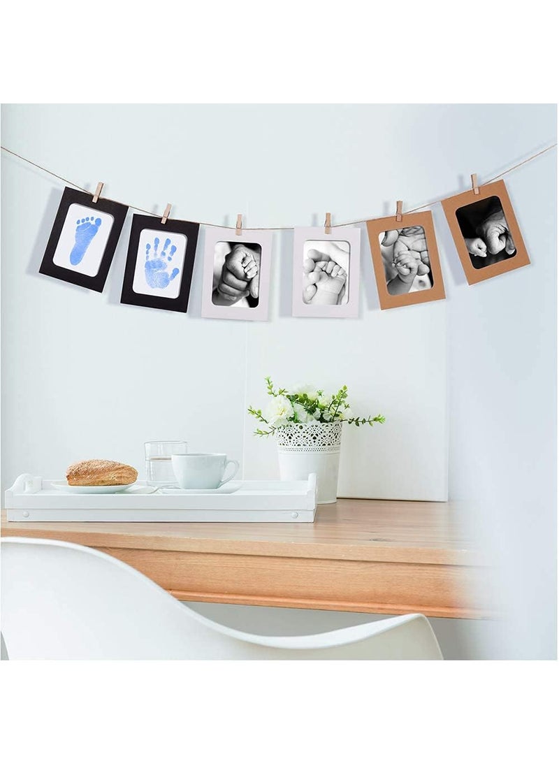 Eoast Eoast 12 pcs White Hanging Photo Frame with natural wooden clips and Rope Outer Size 9 95 cm Inner Size  - Image 2