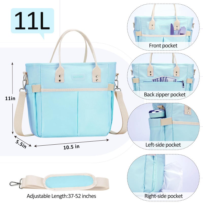 MAXTOP Lunch Bag Women for Work Insulated Thermal Lunch Box with Wide-Open Pocket Reusable Leakproof Cooler Bags with Removable Shoulder Strap for Teacher Nurse Office Picnic Travel Blue - Image 4