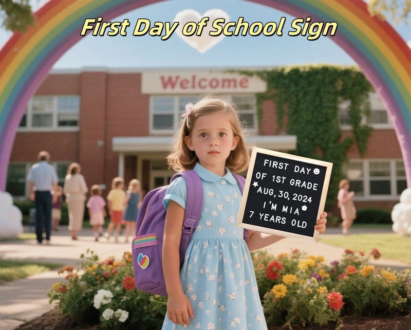 INTOMYTH Felt Letter Board with 336 Letters Numbers & Symbols, First Day of School Board, 10x10 Inches, Changeable Message Board with Wooden Frame Wall Mount Hook (Black) - Image 3