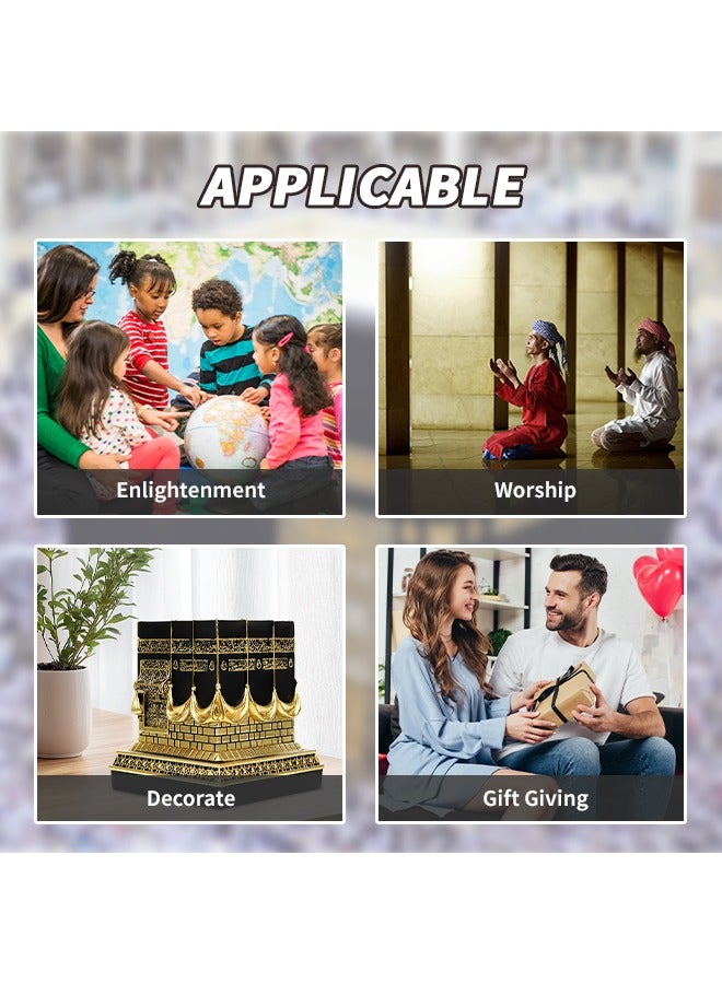 Gold Kaaba Replica Model, Islamic Ornament & Hajj Souvenir, Elegant Home Decor for Living Room, Office, or Prayer Corner - Image 4