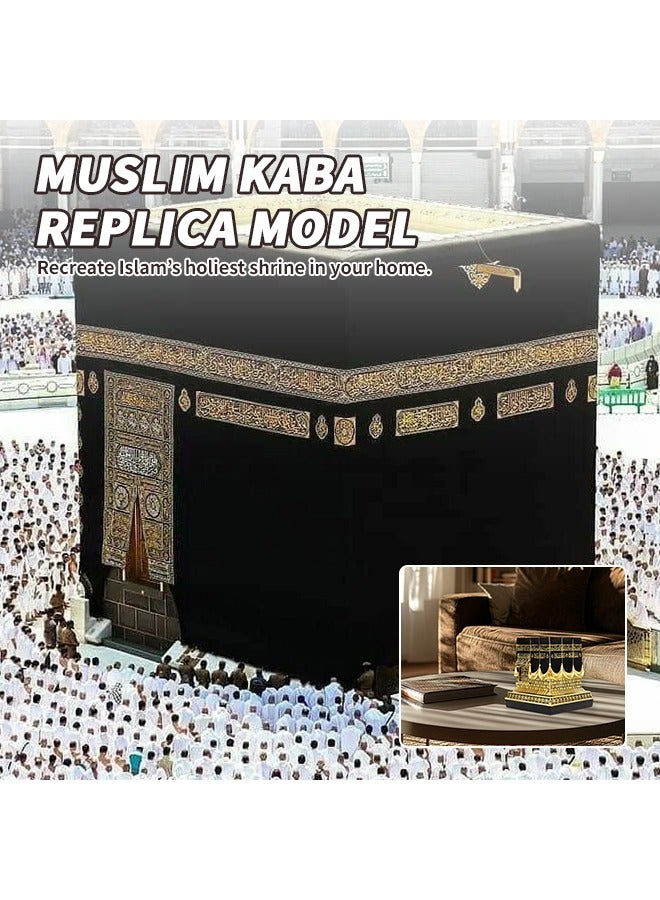 Gold Kaaba Replica Model, Islamic Ornament & Hajj Souvenir, Elegant Home Decor for Living Room, Office, or Prayer Corner - Image 2