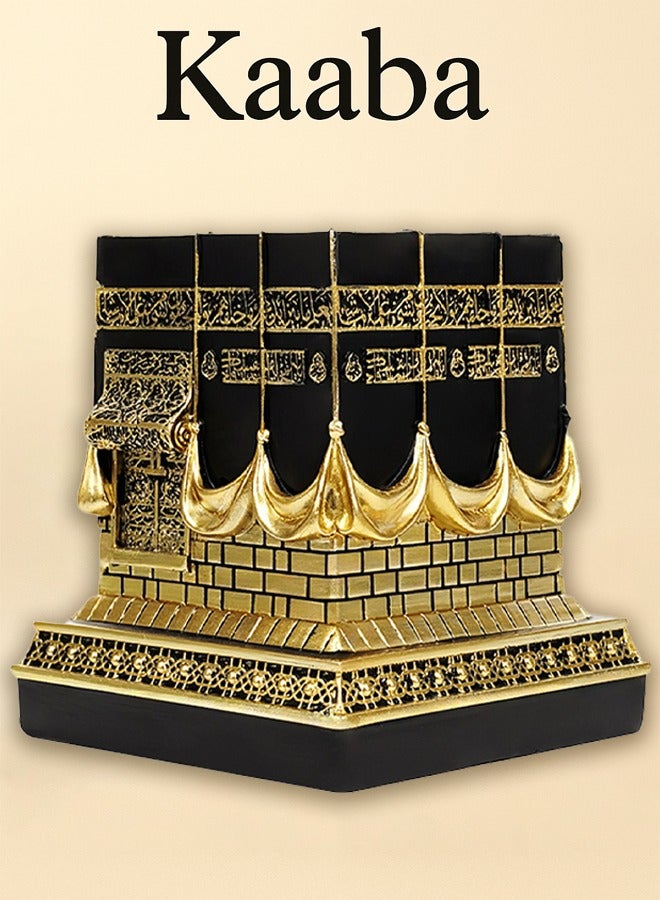 Gold Kaaba Replica Model, Islamic Ornament & Hajj Souvenir, Elegant Home Decor for Living Room, Office, or Prayer Corner - Image 1