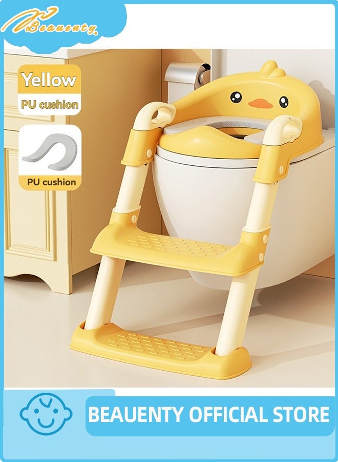 بيوينتي مقعد تدريب المرحاض بوتي مع سلم البراز الخطوة ، مقعد بوتي آمن مريح مع وسائد مضادة للانزلاق سلم للأطفال الأولاد البنات الأطفال الصغار - Image 1