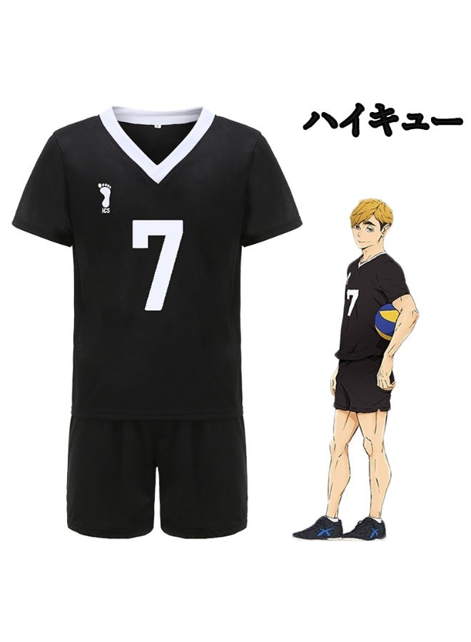 NIBEMINENT أزياء الكوسبلاي لفريق "هايكيو الأولاد" تتضمن الزي الرسمي الكامل لفريق رينتارو ويوي ميازاكي وميياجي من مدرسة إينازاكي الثانوية. - Image 1