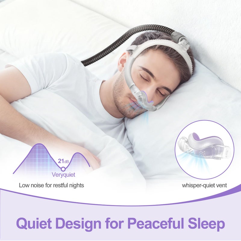 MEDICOLOR 2 Packs Improved Cushion for Airtouch N30i & Airfit N30i, with Soft Fleece Fabric, Warm & Breathable, Non-Slip Nasal Pillow Mask, Replacement CPAP Supplies, Old Version - Purple (Medium) - Image 5