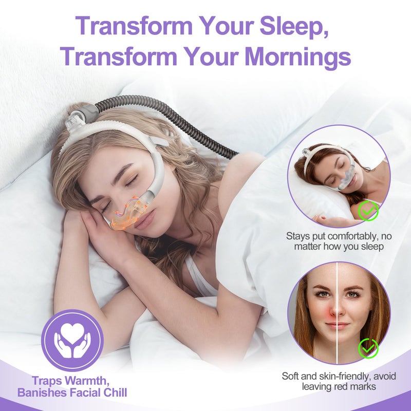 MEDICOLOR 2 Packs Improved Cushion for Airtouch N30i & Airfit N30i, with Soft Fleece Fabric, Warm & Breathable, Non-Slip Nasal Pillow Mask, Replacement CPAP Supplies, Old Version - Purple (Medium) - Image 3