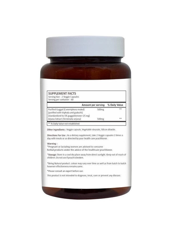 HERBAL HILLS كبسولات هيربال هيلز جوجول مع مستخلص أرجونا 1000 ملغ 120 عدّ - Image 2