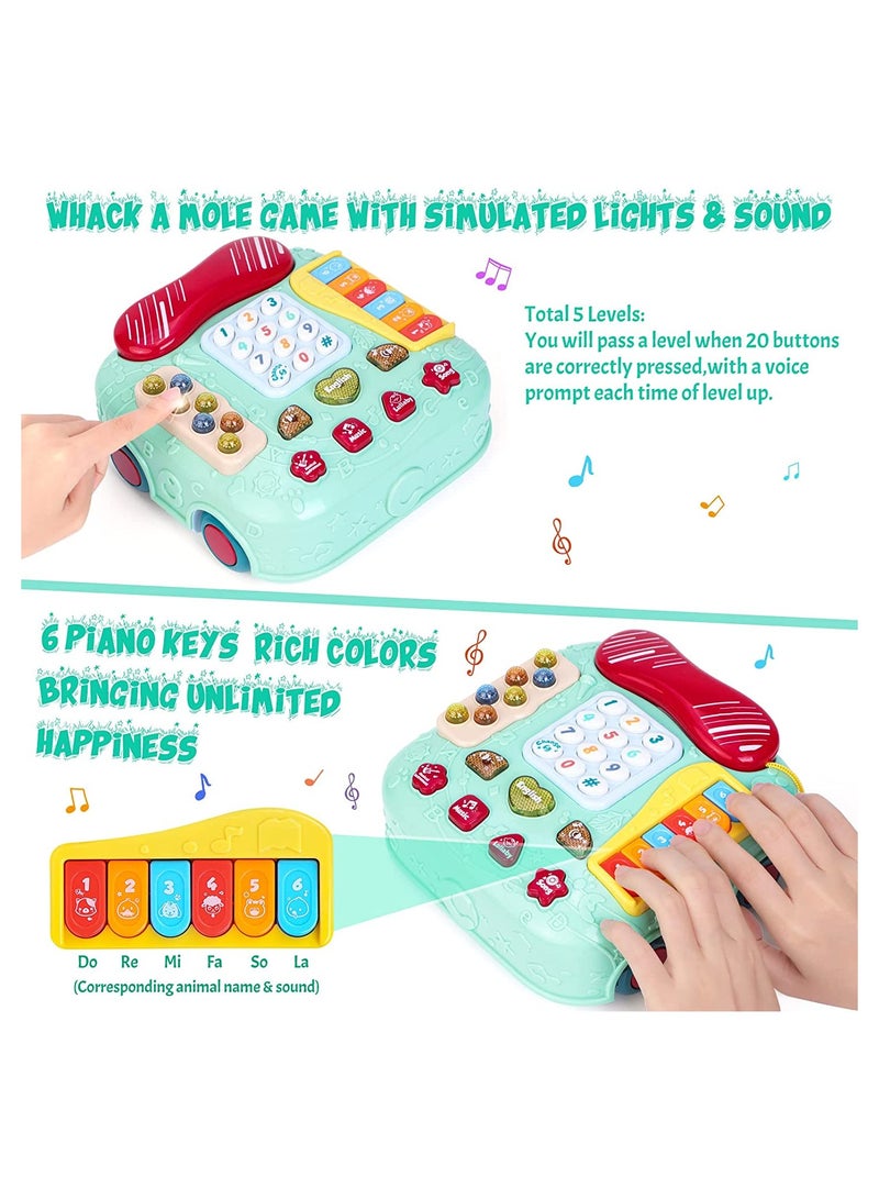Loquat Baby Educational Musical Toy Phone, Pull Along Car Toys, Musical Light Walking Telephone Toys for Toddlers Kids, for 1 Year Old Boys Girls - Image 4