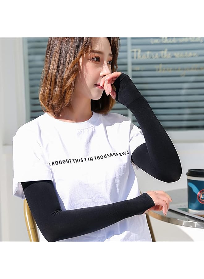 ECVV Arm Sleeves UV Protection 3 Pairs Breathable UPF 50 Long Sleeves Ice Arm Covers for Men Women Girl Adult Cooling Sleeve Cover for Outdoor Sports - Image 5