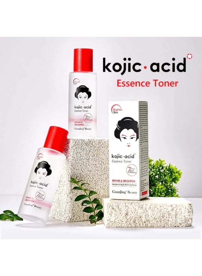 GUANJING تونر كوجيك أسيد 100 مل لإصلاح وتفتيح وترطيب وتنقية المسام تونر للوجه يقلل من المسام ويحسن الجفاف ويخفف حب الشباب ويعالج وينعش البشرة - Image 4