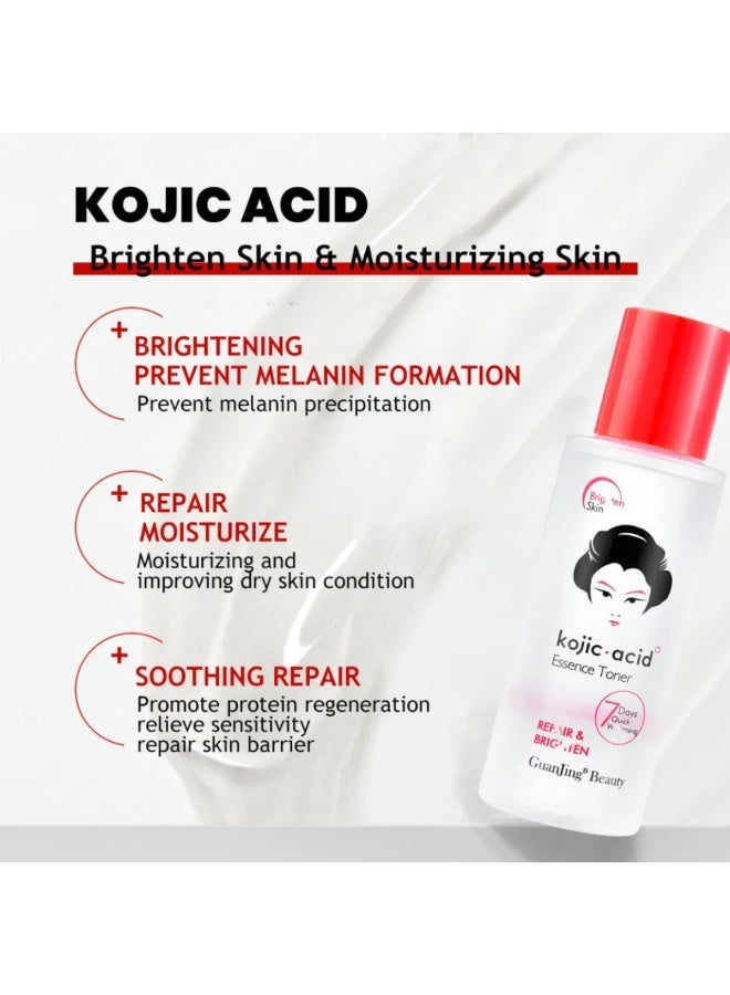 GUANJING تونر كوجيك أسيد 100 مل لإصلاح وتفتيح وترطيب وتنقية المسام تونر للوجه يقلل من المسام ويحسن الجفاف ويخفف حب الشباب ويعالج وينعش البشرة - Image 3